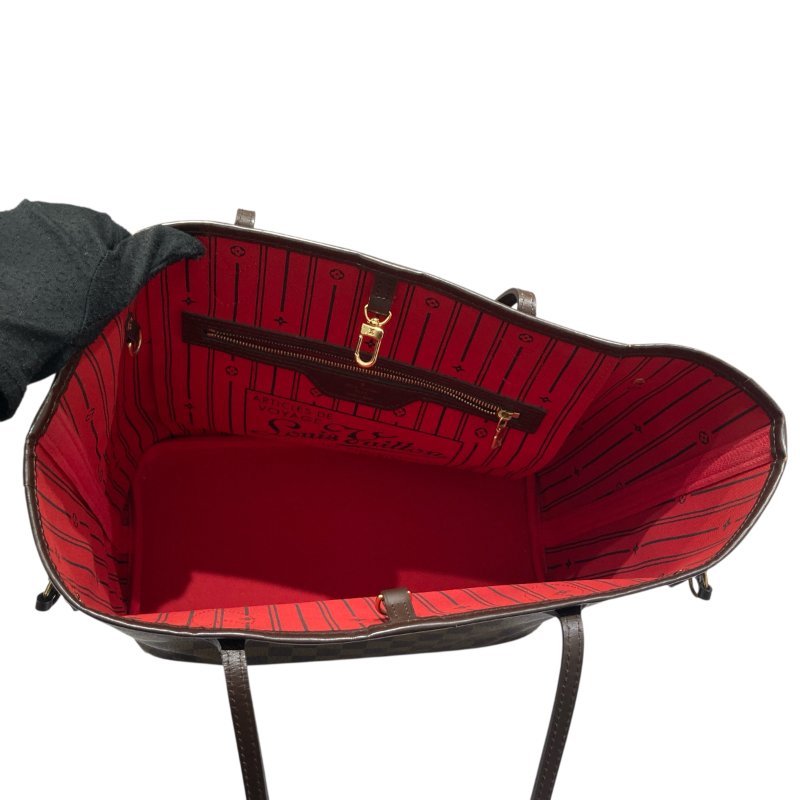 LOUIS VUITTON 路易威登  N41358 NEVERFULL MM 棋盤格托特包 棕色 金釦-11