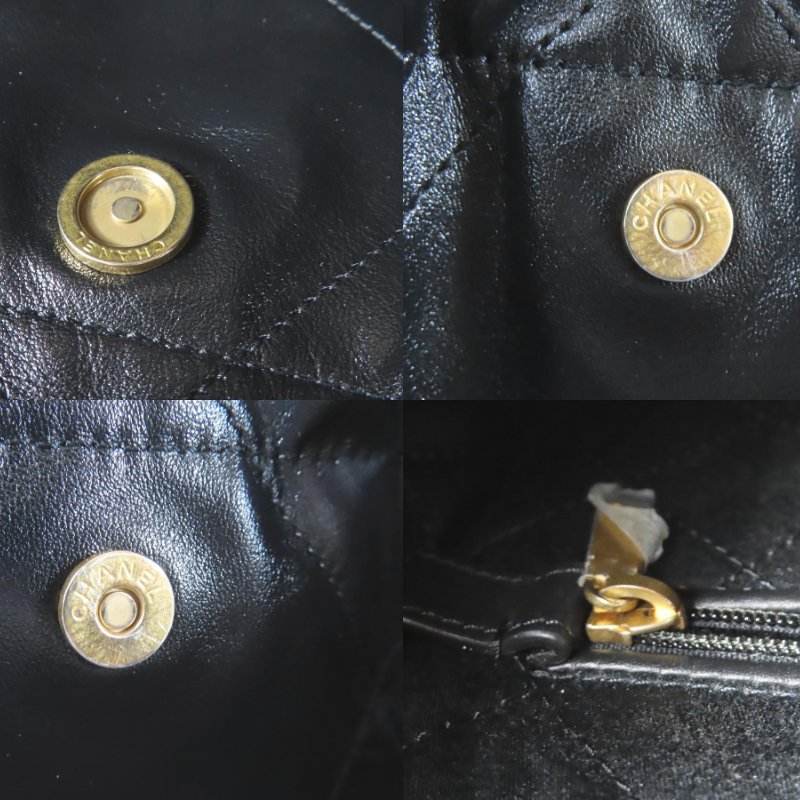【巴黎站二手名牌專賣店】＊現貨＊CHANEL 香奈兒 真品＊AS3260黑色皮革菱格紋金雙C 22BAG金鏈兩用斜背包(小)-7