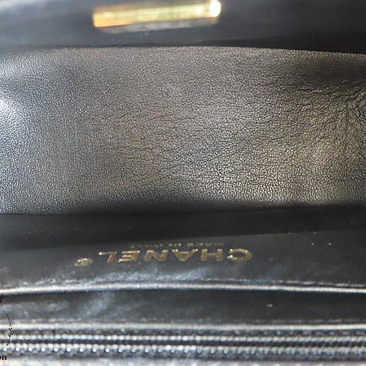 【巴黎站二手名牌專賣店】＊現貨＊CHANEL香奈兒真品＊A35200黑色羊皮菱格紋淡金雙C方胖子斜背鍊包 口蓋包-3