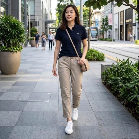 BURBERRY 倫敦 黑色經典格紋戰馬POLO衫