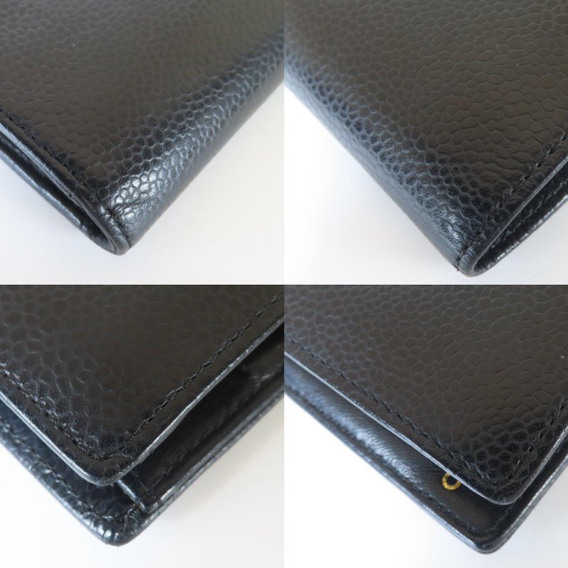 【巴黎站二手名牌專賣店】＊現貨＊CHANEL香奈兒真品＊黑色皮革大雙C釦式長夾-6