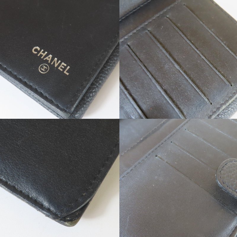 【巴黎站二手名牌專賣店】＊現貨＊CHANEL香奈兒真品＊黑色皮革大雙C雙面釦式長夾-7