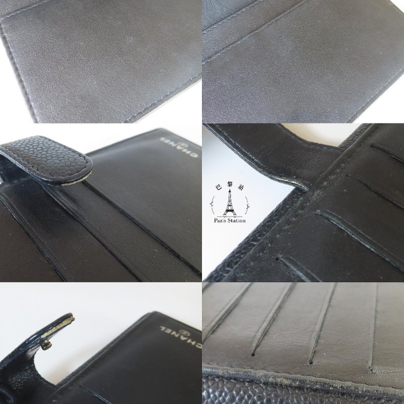 【巴黎站二手名牌專賣店】＊現貨＊CHANEL香奈兒真品＊黑色皮革大雙C雙面釦式長夾-8