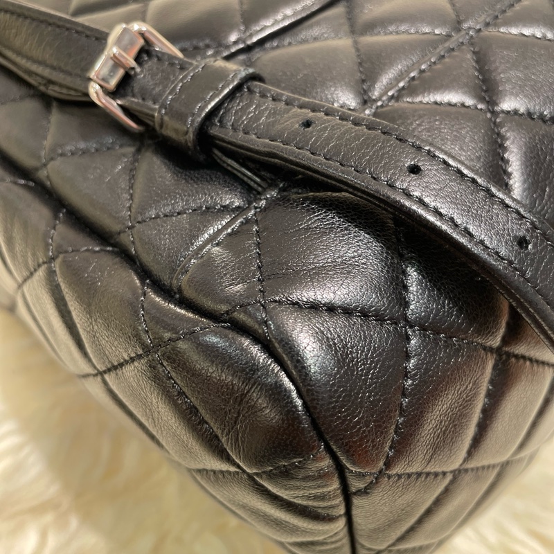 Chanel 黑色羊皮背包-4