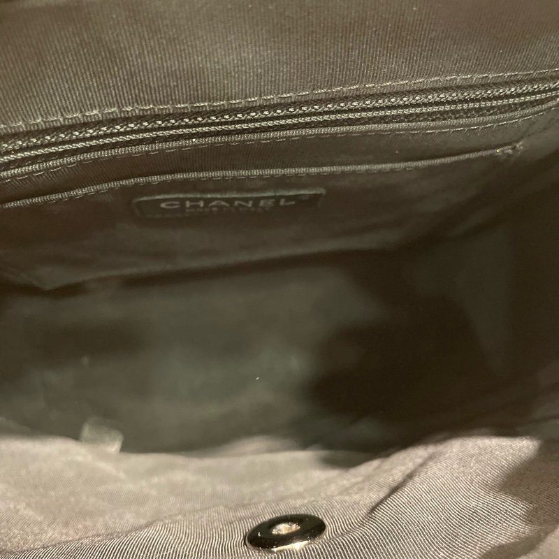 Chanel 黑色羊皮背包-7
