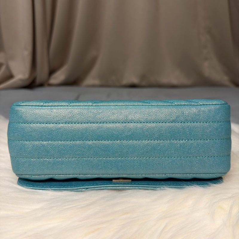 Chanel Small Chevron Caviar Statement Flap-9