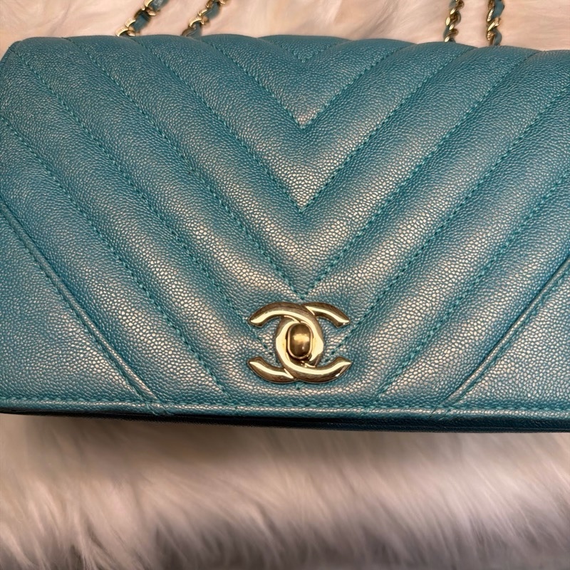Chanel Small Chevron Caviar Statement Flap-13