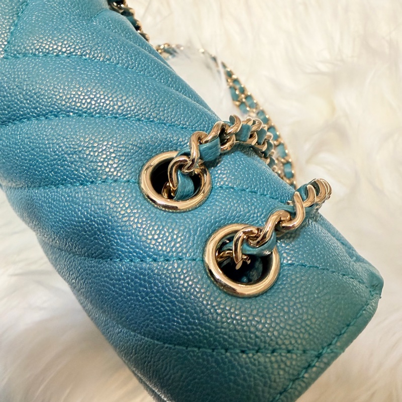 Chanel Small Chevron Caviar Statement Flap-15