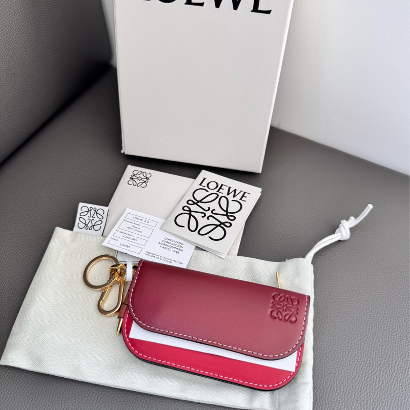 Loewe gate mini wallet拼接小牛皮扣式雙層零錢包-1