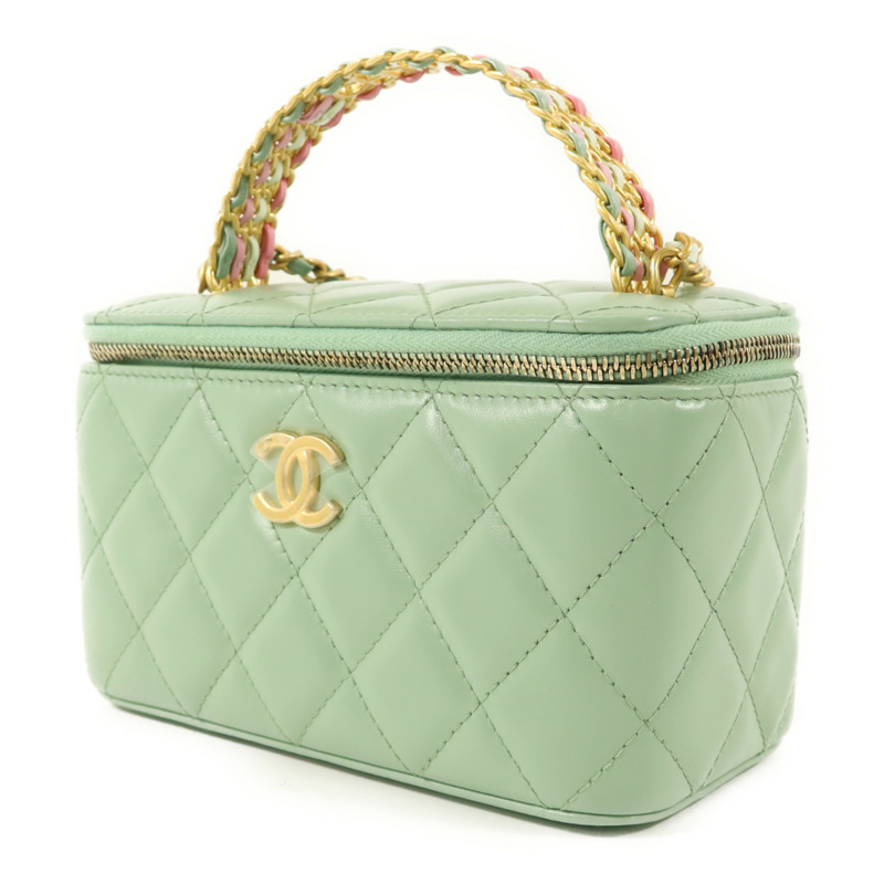 CHANEL 羊皮皮革Vanity Case金扣手挽肩背兩用袋-2