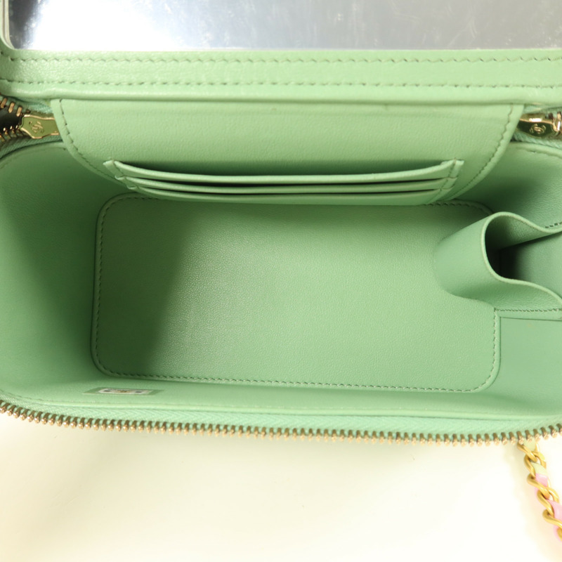 CHANEL 羊皮皮革Vanity Case金扣手挽肩背兩用袋-4