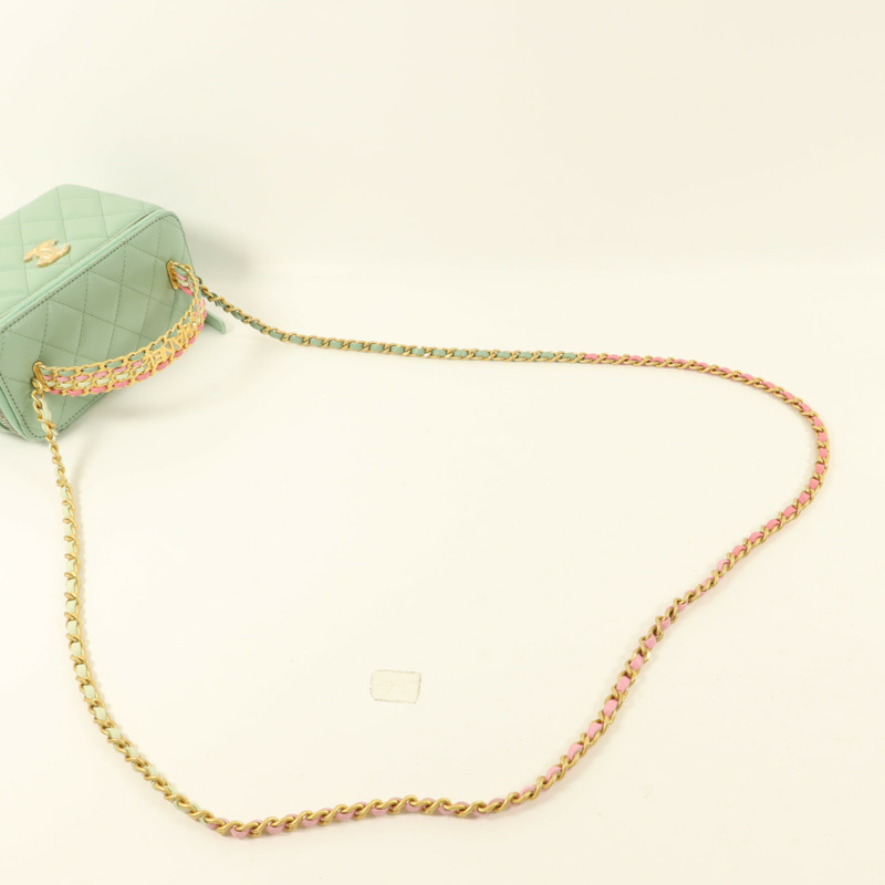 CHANEL 羊皮皮革Vanity Case金扣手挽肩背兩用袋-7