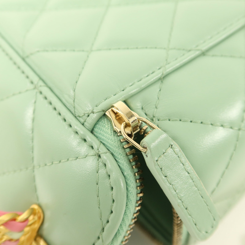 CHANEL 羊皮皮革Vanity Case金扣手挽肩背兩用袋-11