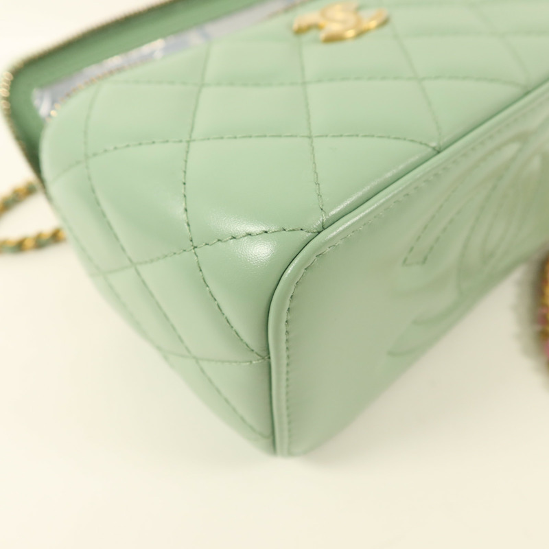 CHANEL 羊皮皮革Vanity Case金扣手挽肩背兩用袋-13