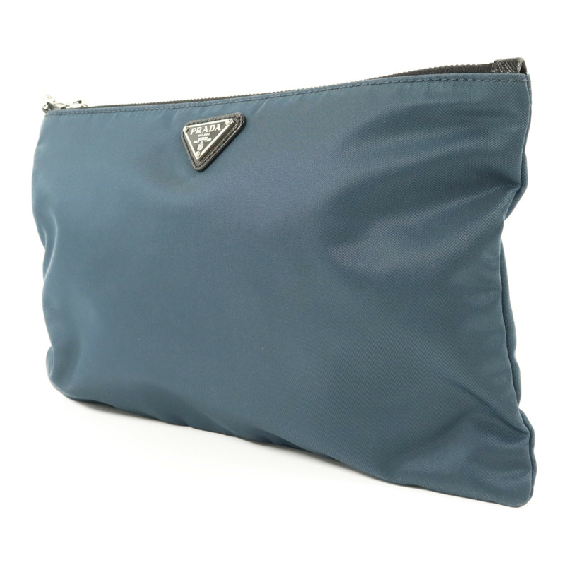 PRADA 尼龍Clutch銀扣手拿包-2