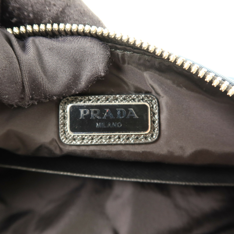 PRADA 尼龍Clutch銀扣手拿包-5