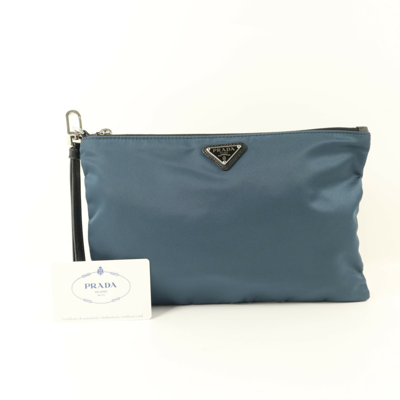 PRADA 尼龍Clutch銀扣手拿包-9