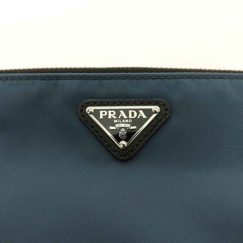 PRADA 尼龍Clutch銀扣手拿包-10
