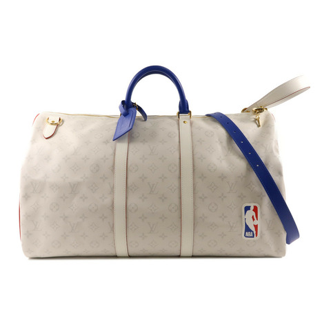 LOUIS VUITTON Monogram Antarctica LV X NBA Keepall Bandouliere55金扣手挽肩背兩用袋