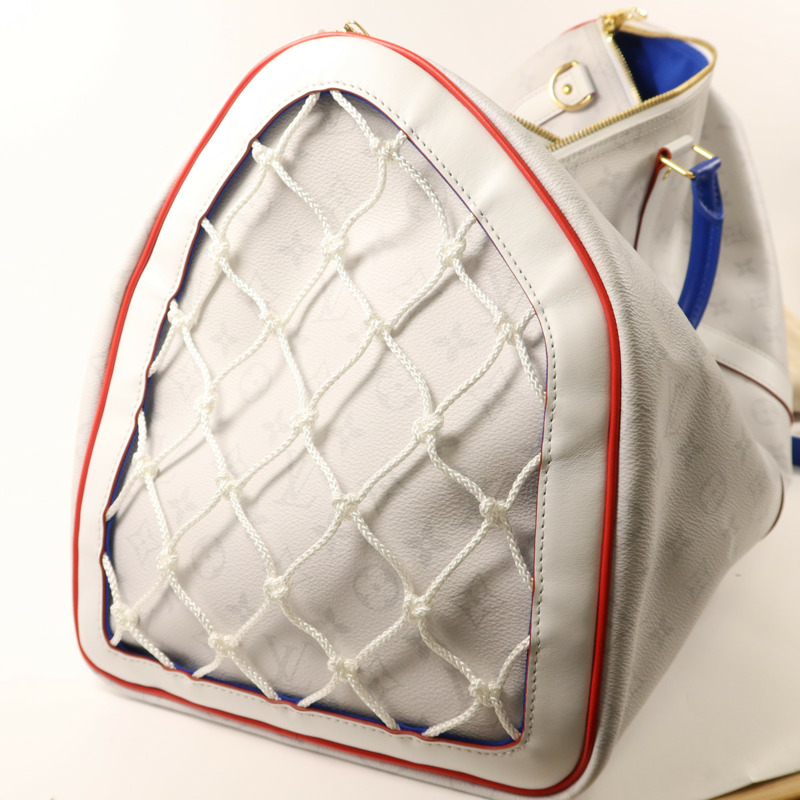 LOUIS VUITTON Monogram Antarctica LV X NBA Keepall Bandouliere55金扣手挽肩背兩用袋-10