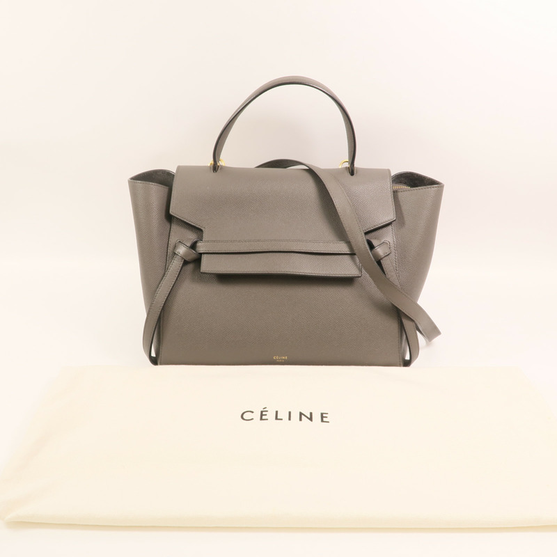 CELINE 牛皮皮革Mini Belt Bag金扣手挽肩背兩用袋-7