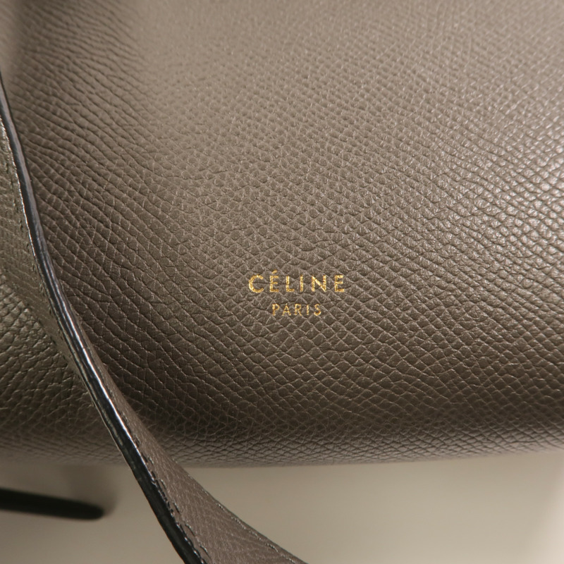 CELINE 牛皮皮革Mini Belt Bag金扣手挽肩背兩用袋-12