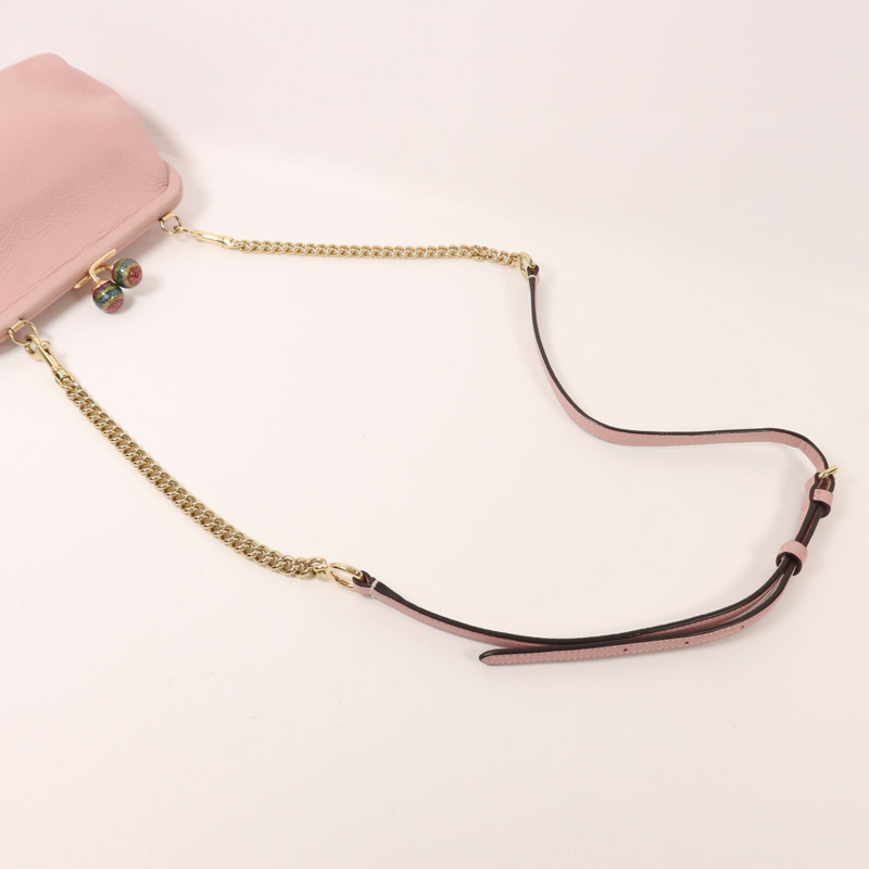 COACH 牛皮皮革Chain Shoulder金扣鏈帶肩背袋-6