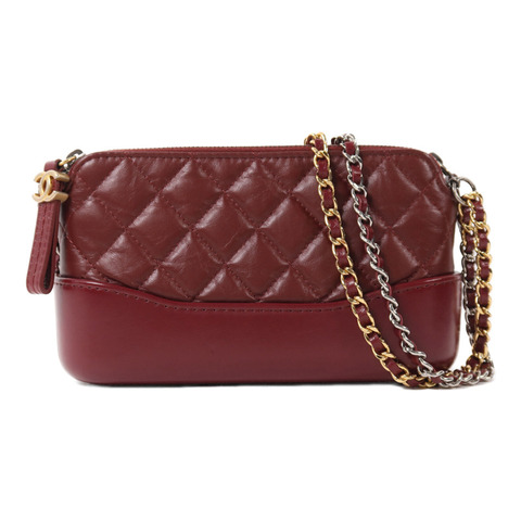 CHANEL 羊皮皮革Gabrielle Wallet on Chain鏈帶肩背袋