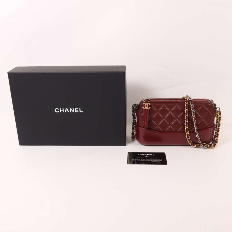CHANEL 羊皮皮革Gabrielle Wallet on Chain鏈帶肩背袋-12