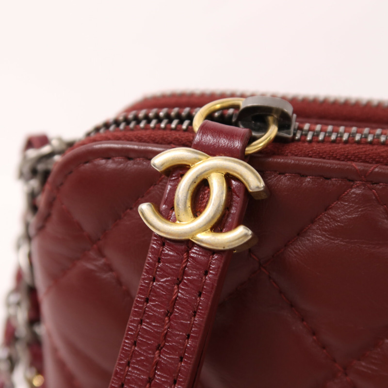 CHANEL 羊皮皮革Gabrielle Wallet on Chain鏈帶肩背袋-13