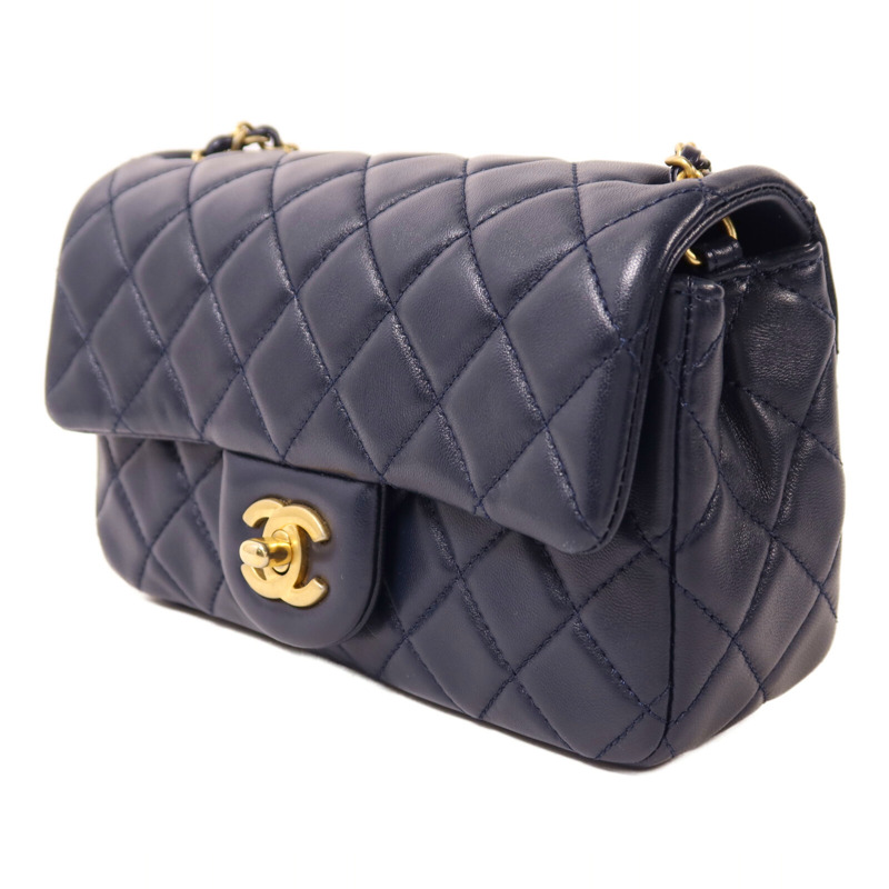 CHANEL 羊皮皮革Flap Bag With Pearl金扣鏈帶肩背袋-2