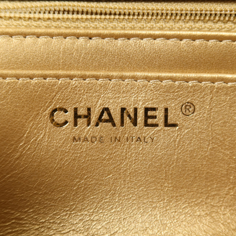 CHANEL 羊皮皮革Flap Bag With Pearl金扣鏈帶肩背袋-5