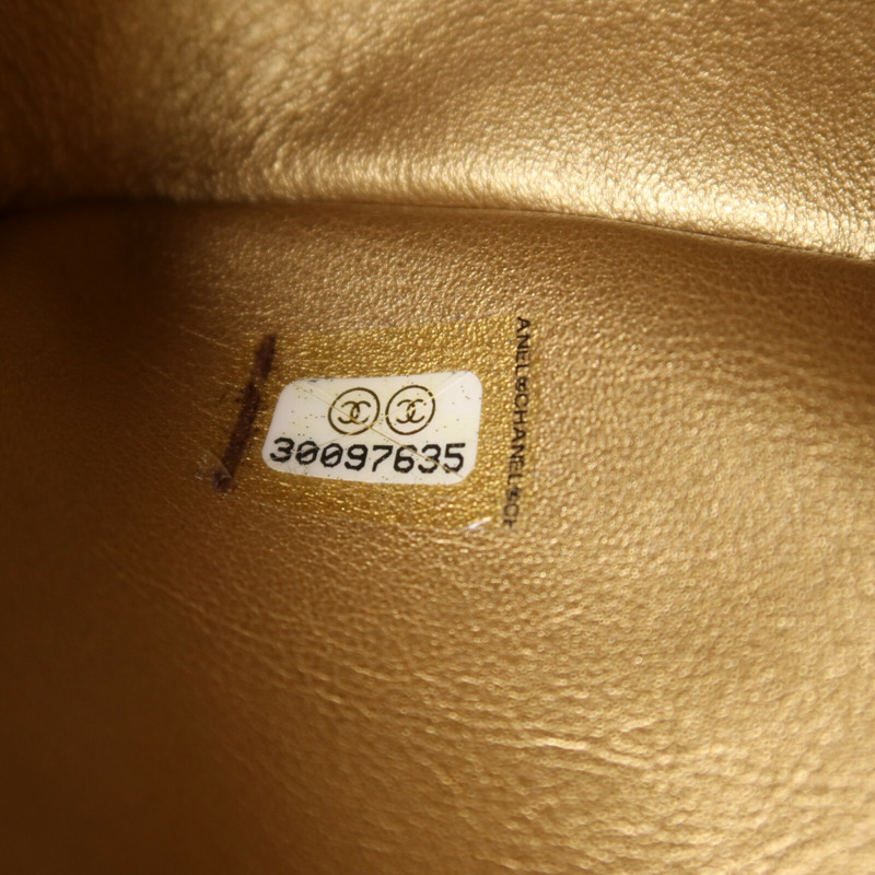 CHANEL 羊皮皮革Flap Bag With Pearl金扣鏈帶肩背袋-6