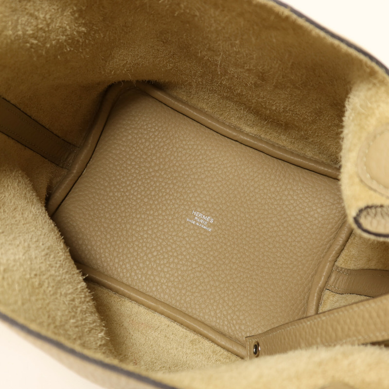 HERMES Clemence皮革Picotin PM銀扣手挽袋Trench-4