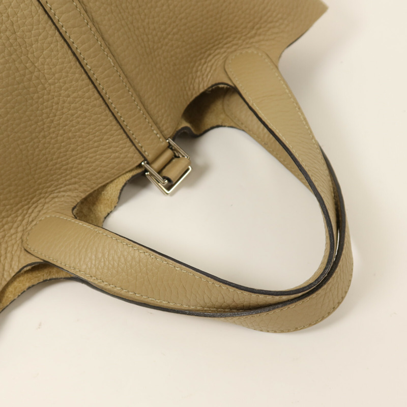 HERMES Clemence皮革Picotin PM銀扣手挽袋Trench-7