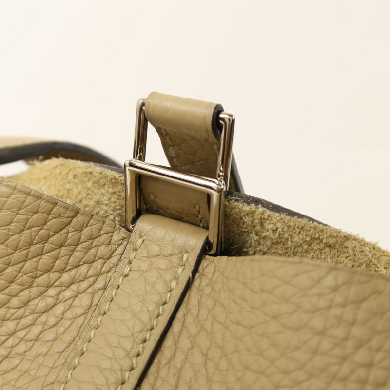 HERMES Clemence皮革Picotin PM銀扣手挽袋Trench-9