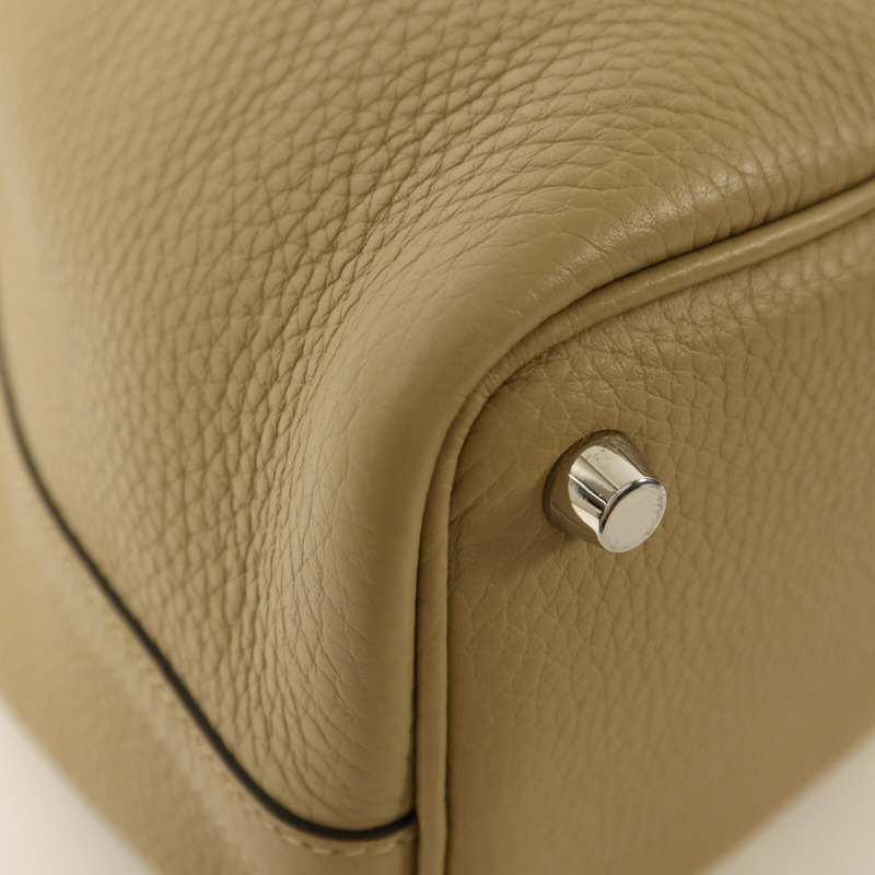 HERMES Clemence皮革Picotin PM銀扣手挽袋Trench-10