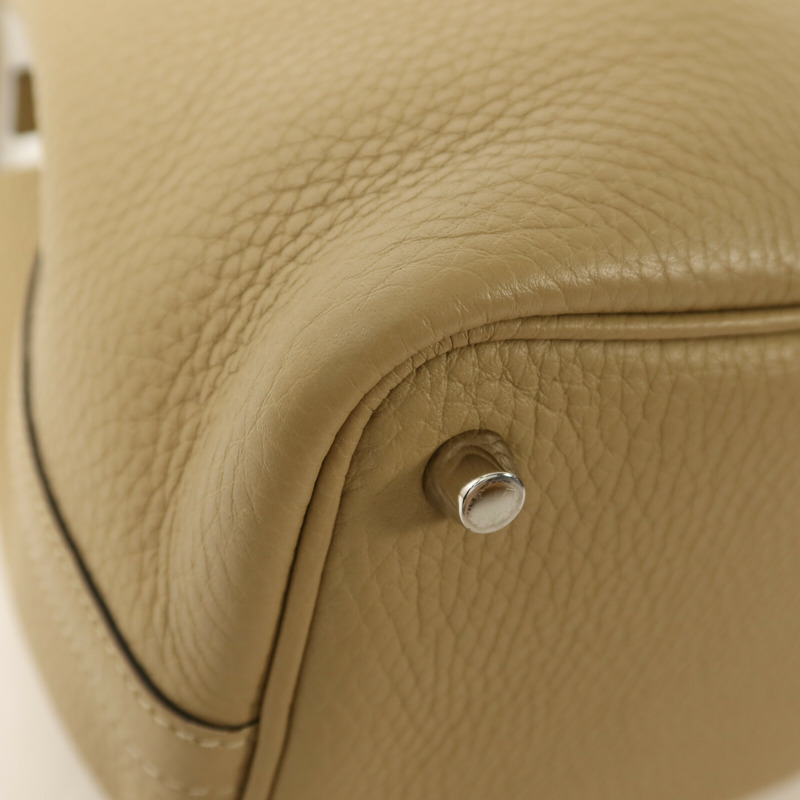 HERMES Clemence皮革Picotin PM銀扣手挽袋Trench-12