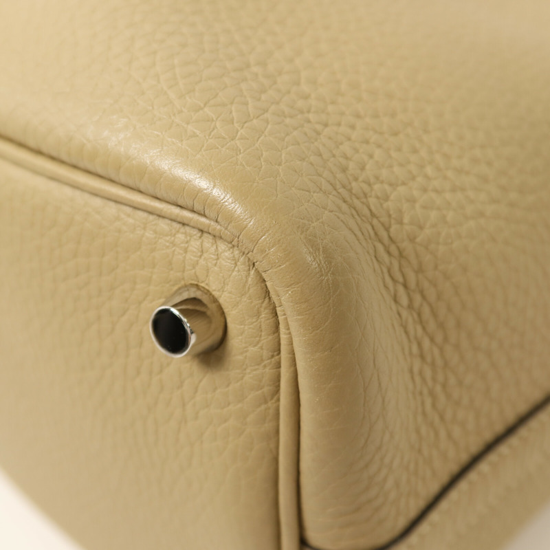 HERMES Clemence皮革Picotin PM銀扣手挽袋Trench-13