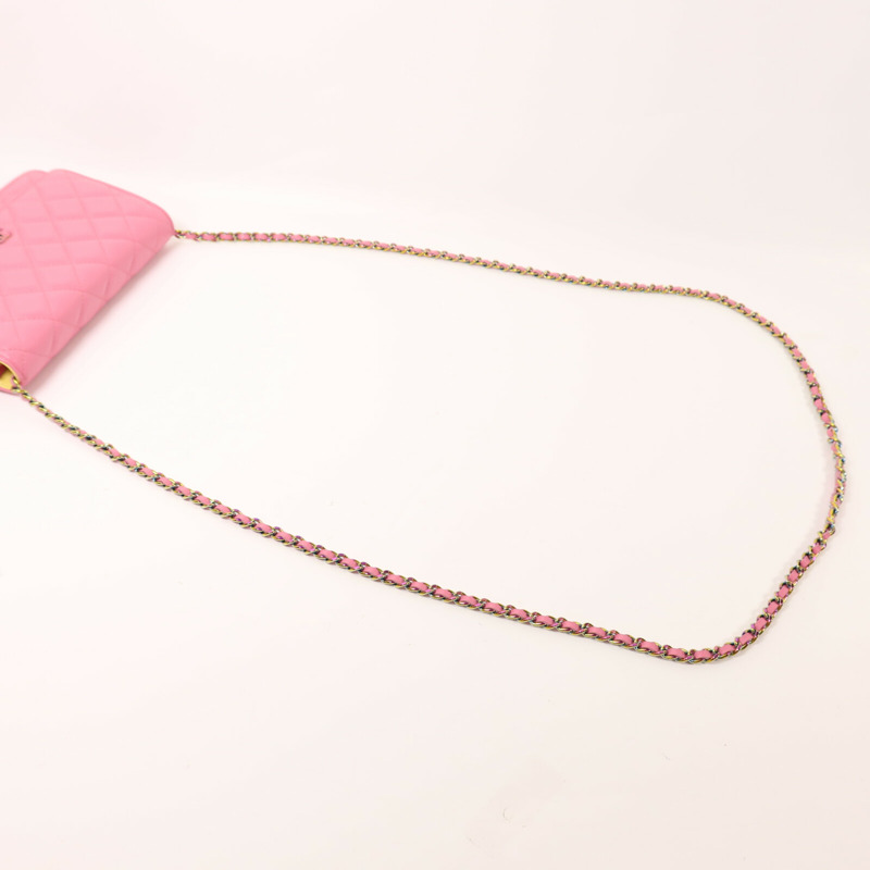 CHANEL 羊皮皮革Wallet on Chain鏈帶肩背袋-8