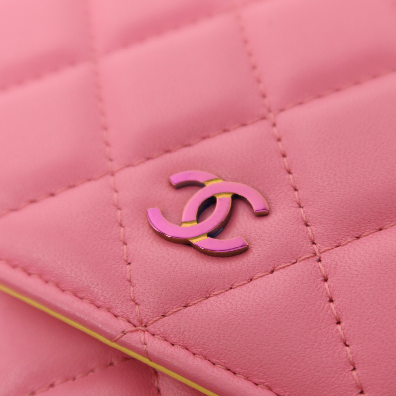 CHANEL 羊皮皮革Wallet on Chain鏈帶肩背袋-11