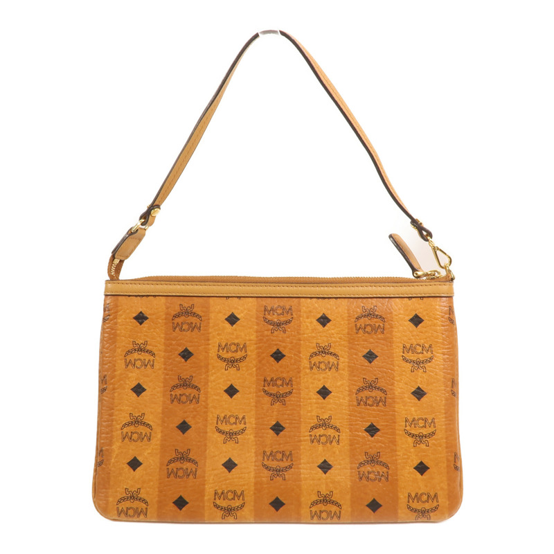 MCM 塗層帆布Pouch金扣手拿包-1