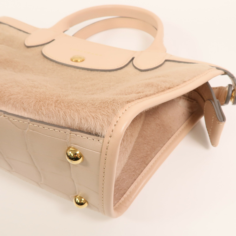 Longchamp 牛皮皮革2 Way Shoulder Bag金扣手挽肩背兩用袋-9