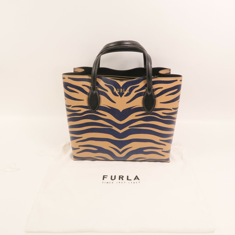 Furla 牛皮皮革Tote Bag金扣手挽袋-8