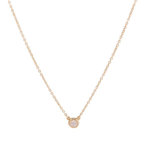 TIFFANY＆CO 18K玫瑰金By The Yard Necklace鑽石項鍊