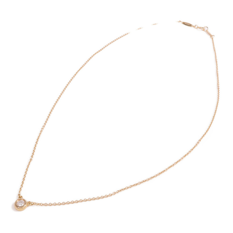 TIFFANY＆CO 18K玫瑰金By The Yard Necklace鑽石項鍊-3