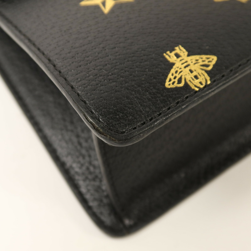 GUCCI 牛皮皮革Sylvie Bee Star金扣手挽肩背兩用袋-9