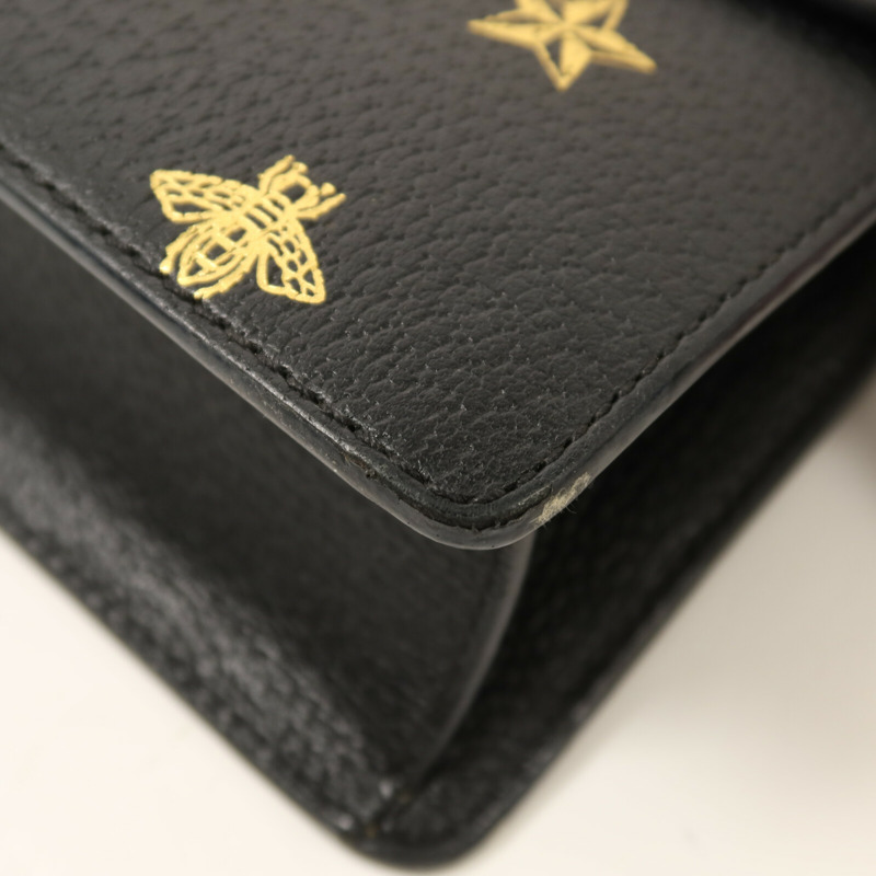 GUCCI 牛皮皮革Sylvie Bee Star金扣手挽肩背兩用袋-10