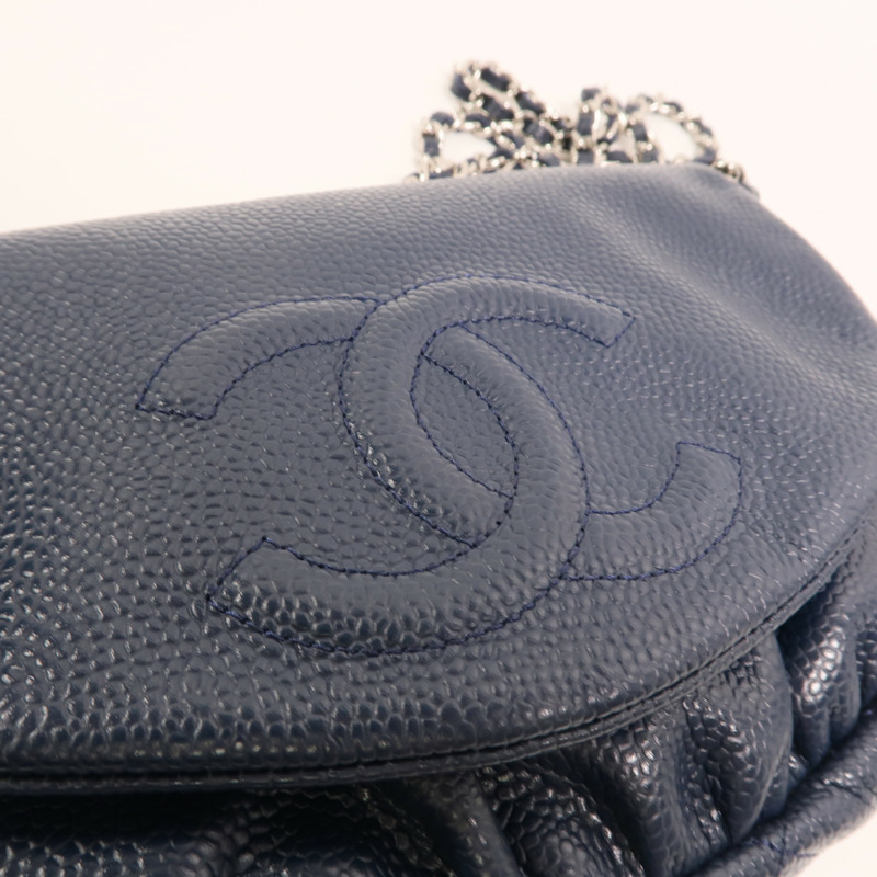 CHANEL 牛皮皮革WOC銀扣鏈帶肩背袋-14