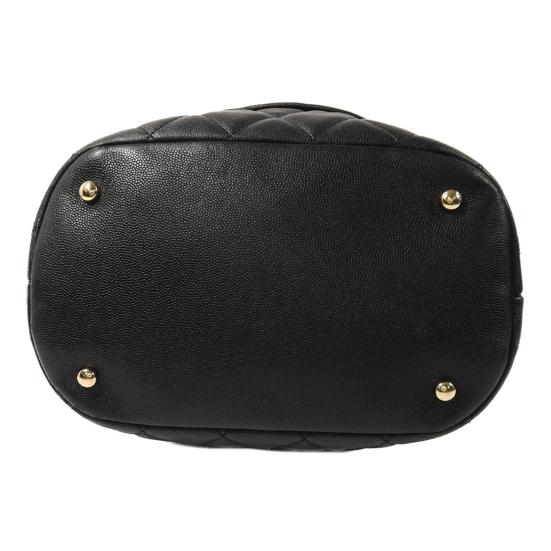 CHANEL 牛皮皮革Bucket Bag金扣鏈帶手挽肩背兩用袋-3